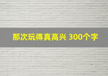 那次玩得真高兴 300个字